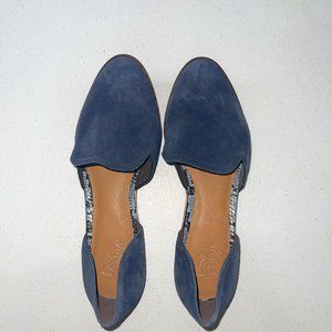 Crown Vintage Blue Suede Flats, Size 9